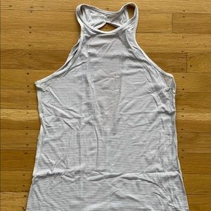 Lululemon | White & Grey High-Neck Workout Tank| 2